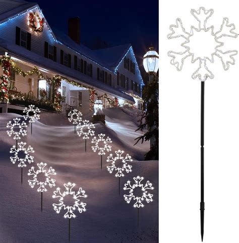 Amazon.com : Brightown Snowflake Lights Outdoor, 10 Large Snowflake ...