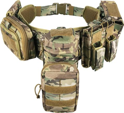 BOMTURN Tactical Battle Belt Military Molle War Duty Belt Law ...