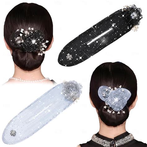 Hand Embroidered Flowers Deft Bun,French Hair Bun Maker Deft Bun for ...