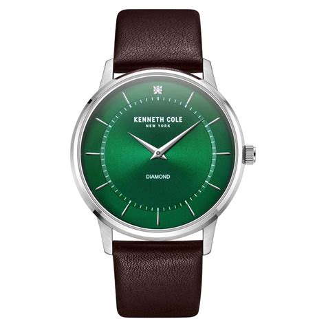 Buy Online Kenneth Cole Quartz Analog Green Dial Leather Strap Watch ...