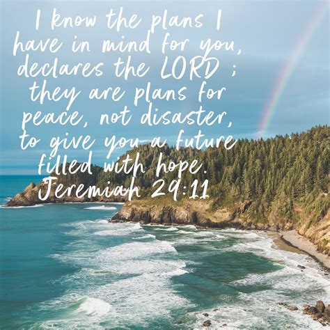 Jeremiah 29:11 Bible Verse with Rainbow Over Ocean