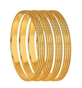 JFL - Jewellery for Less Golden One Gram Gold Plated Bangle Set Of 4 ...