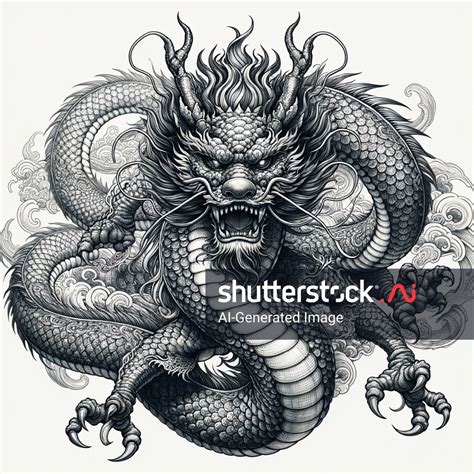 Chinese Dragon Front Facing Full Body AI-generated image 2422635701 ...