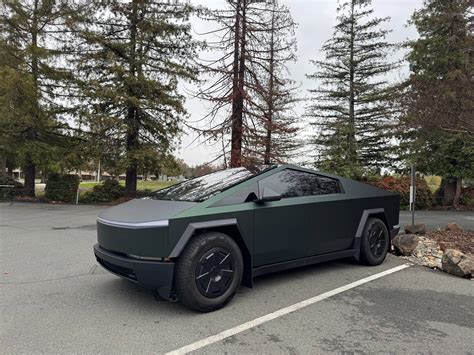 Cybertruck wrapped in Matte Ghost Metal Green PPF | Tesla Cybertruck Forum - Cybertruck Owners Club