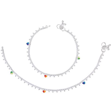 AanyaCentric Silver Plated Traditional Anklets Alloy Payal - Classic ...