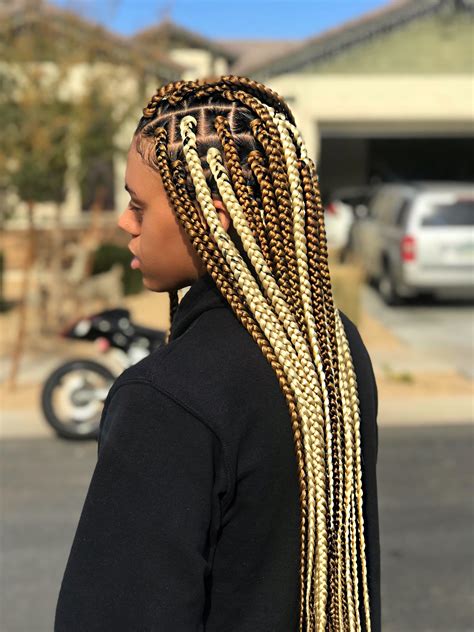 Blonde And Brown Box Braids