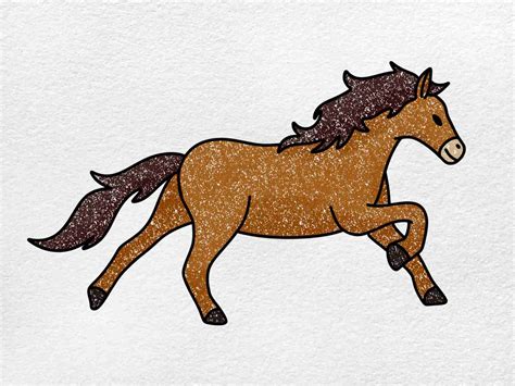 Simple Running Horse Drawing - HelloArtsy