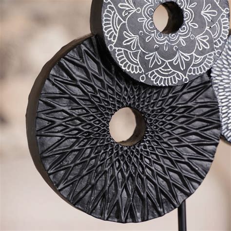 Black Mandala Trio Showpiece Online - Premium Decor Object | Nestasia