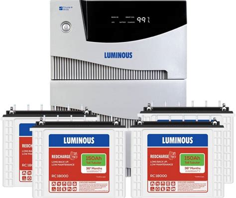 LUMINOUS Cruze 4KVA Inverter with RC 18000 Battery (4 Batteries ...