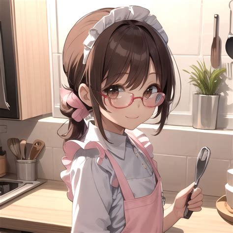 Download wallpaper 1280x1280 girl, cook, kitchen, smile, anime, art ...
