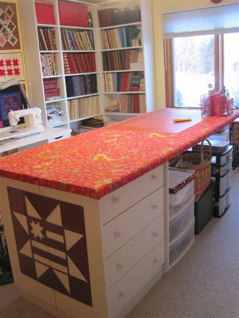 Cutting table covered with batting and fabric. Perfect for ironing, use ...