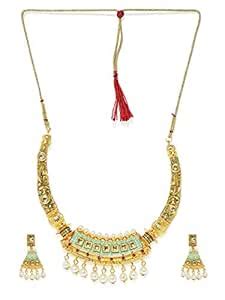 Dhruvi by Zaveri Pearls Jewellery Sets for Women (Golden) D7945 ...