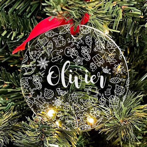 Kerstdoodles met Naam Plexiglas Kerstbal - Bella Mia