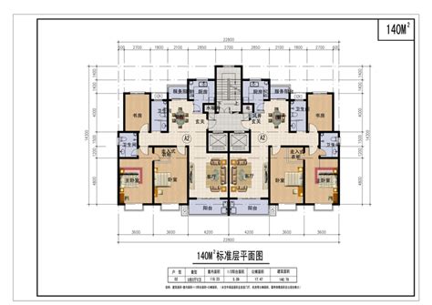 140平气派美观的二层别墅房屋设计图，含效果图 - 轩鼎房屋图纸