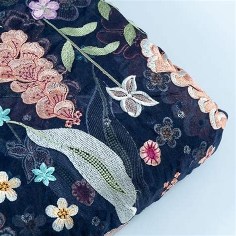 Blue Color Organza Emboridery