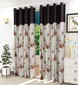 Buy Kraftiq Homes Polyester 2 Piece Window Curtains | 5 Feet Floral ...