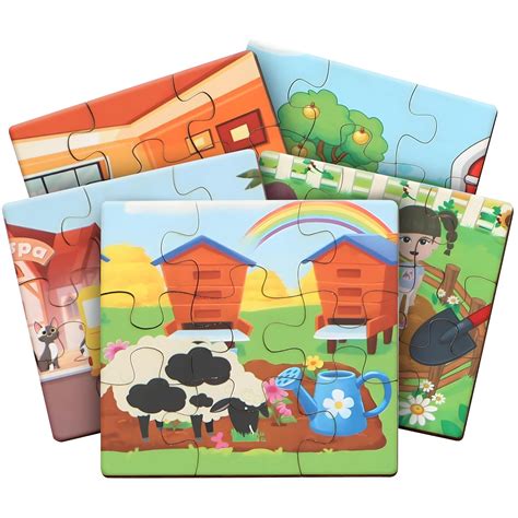 QWIK KIDS Wooden Jigsaw Puzzle with Rhymes Booklet | Set of 5-9 Pieces ...