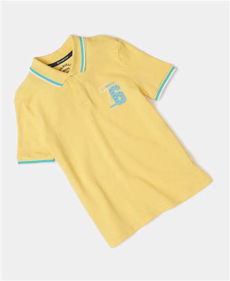 Buy Boy's Super Combed Cotton Rich Graphic Printed Half Sleeve Polo T ...