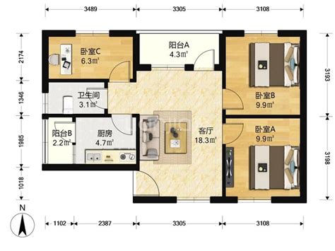 今日推荐，园岭小学+红岭中学：带学位出租的房子一套，三房，6000元/月 - 家在深圳