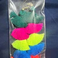Buy Colorful Thread Earrings,mix Color Tassel Earrings,bohemian ...