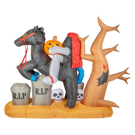 Halloween Inflatable Headless Horseman Decoration Trick or Treat 7ft ...