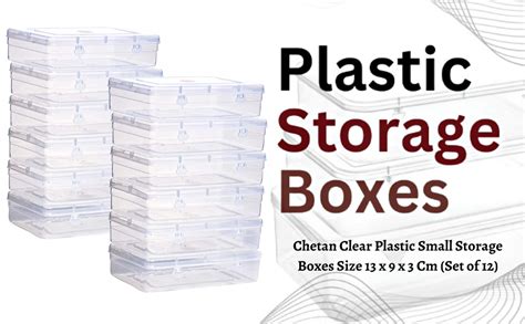 Chetan Clear Plastic Small Storage Boxes Size 13 x 9 x 3 Cm (Set of 12 ...