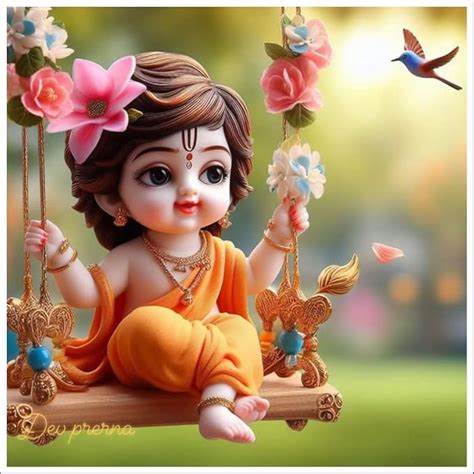 V2Hdecore Baby Krishna 3D Print Wall Poster for Pooja Room, Sport, Kids ...