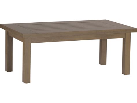Ebel Bari Aluminum Rectangular Outdoor Coffee Table with Plank Style ...
