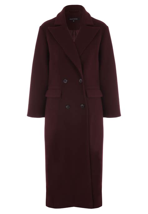 Womens Burgundy Formal Dad Coat | Peacocks