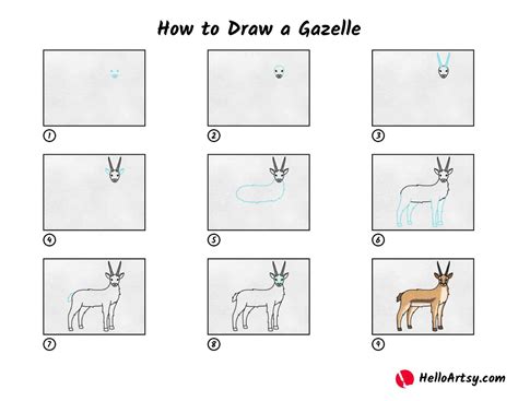 How to Draw a Gazelle - HelloArtsy