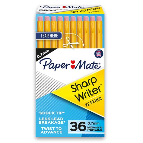 Paper Mate Mechanical Pencils, SharpWriter Pencils, 0.7mm, HB #2 ...