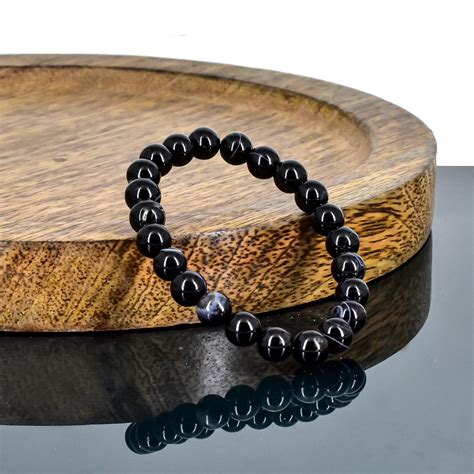 Black Sulemani Unisex Natural Crystal Stone Bracelet – Reshamm Crystal ...