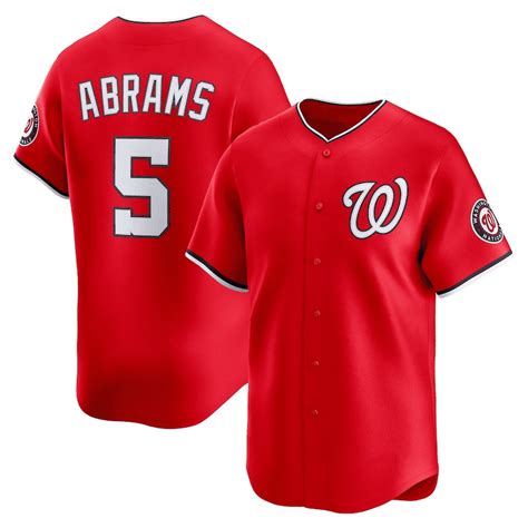 Nationals Youth Shirt Abrams#5 Baseball Sports Shirt Football Clothing ...