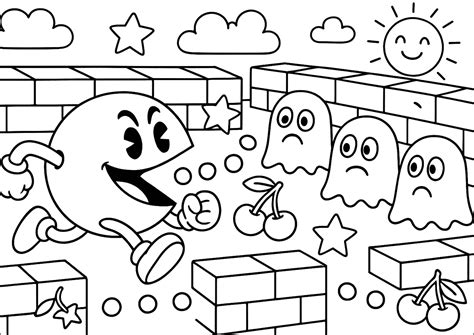 Adventure in a labyrinth - Pac Man Coloring Pages