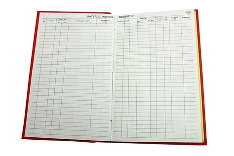 NOZOMI Material Inward Register Value Pack of 2 | 70 GSM Ledger Paper ...