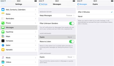 How to set iPhone to automatically delete audio messages
