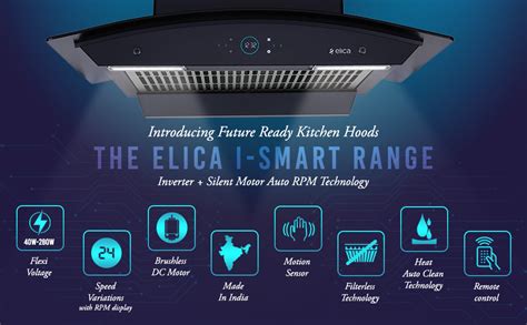 Elica iSMART 5 STAR Performance 60 cm Filterless Heat Autoclean Kitchen ...