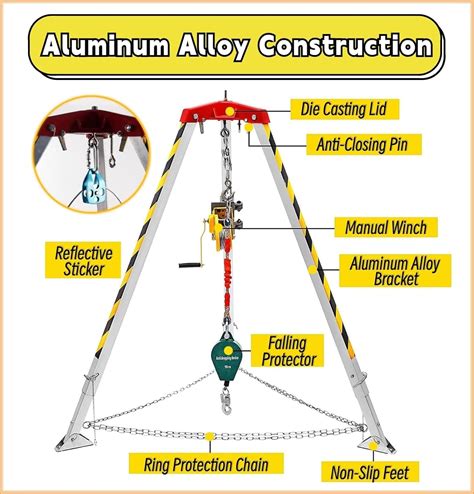 SPUZZOD Confined Space Entry Tripod Kit with 1200/1800/2600 India | Ubuy