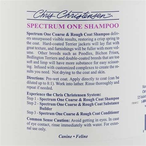 ChrisChristensen Chris Christensen Spectrum One Dog Shampoo, Coarse ...
