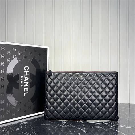 Chanel Kadin canta clutch portfoy buyuk boy kapitone desen silver ...