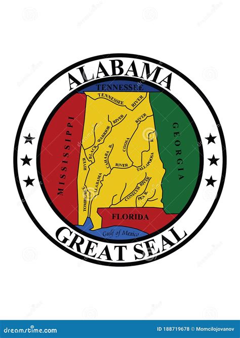 Great Seal of Alabama the Yellowhammer State Stock Vector ...