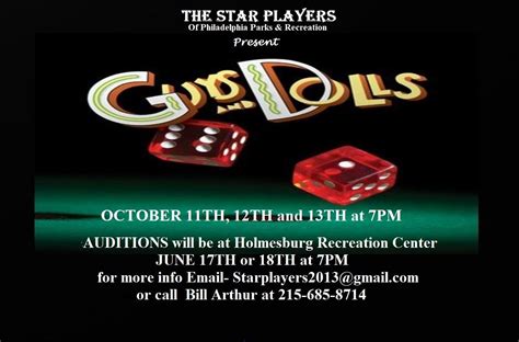 STAR PLAYERS- AUDITIONS- "GUYS AND DOLLS", 4500 Rhawn street ...