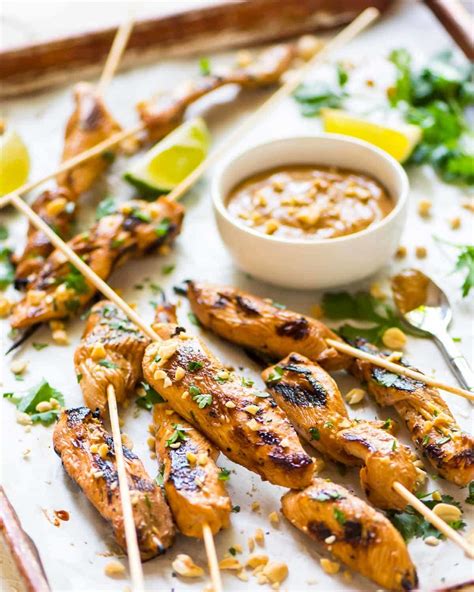 Chicken Satay {With Peanut Dipping Sauce} – WellPlated.com
