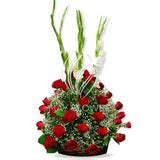 Roses and Gladioli Round Arrangement – May Flower