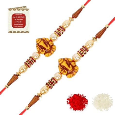 Riddhika Ventures Set of Multi Colour Family Rakhi with Roli Chawal and ...