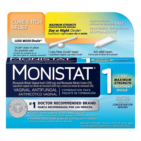 Monistat 1-Day Vaginal Antifungal | Cure & Itch Relief | Maximum Strength Treatment Ovule ...