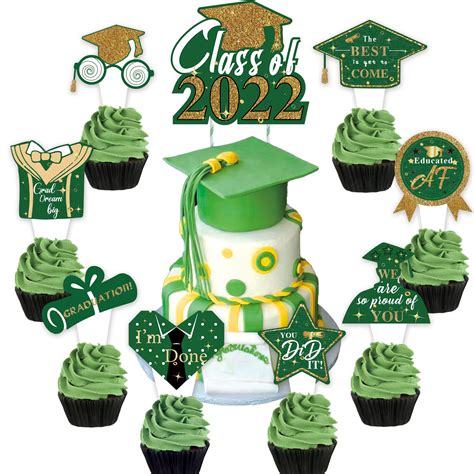 Buy Graduation Cake Topper 2022，25pc Graduation Cake Decorations With 1 ...