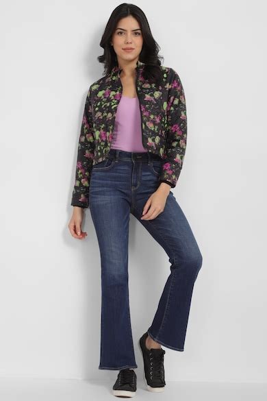 Buy Women Black Printed Casual Jacket Online - 945752 | Allen Solly