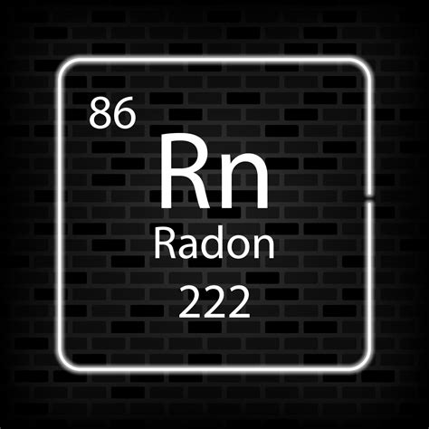 Radon neon symbol. Chemical element of the periodic table. Vector ...