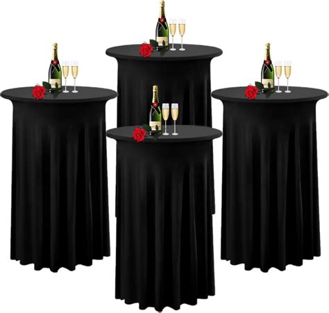 Amazon.com: Albassa 4 Pack Cocktail Table Covers 32"x 43" Spandex ...